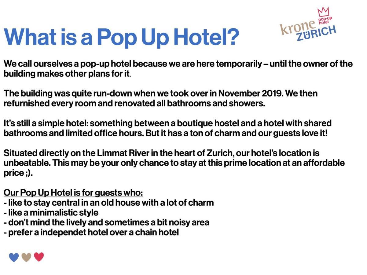 Pop Up Hotel Krone Zuerich Exteriér fotografie